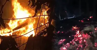 কিশোরগঞ্জে বৈদ্যুতিক শর্ট সার্কিটে ভয়াবহ আগুন, পুড়ে ছাই ৩ পরিবারের বসতঘর